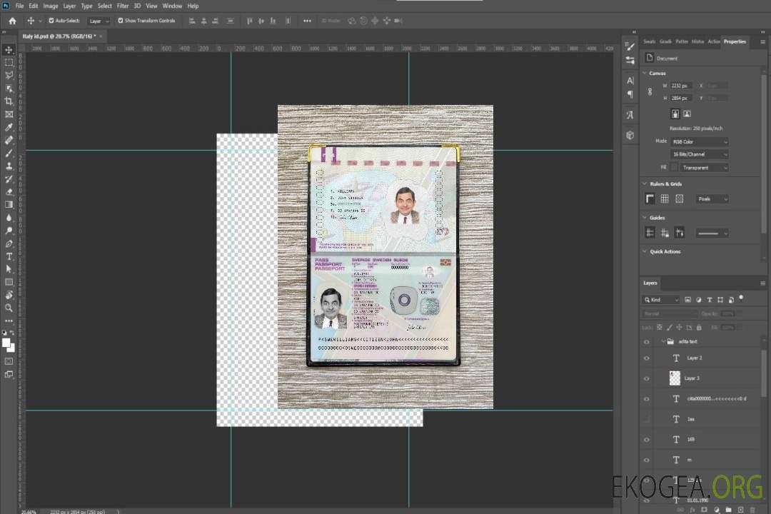 Look photo du passeport suédois version 2 template Look photo du passeport suédois version 2 template